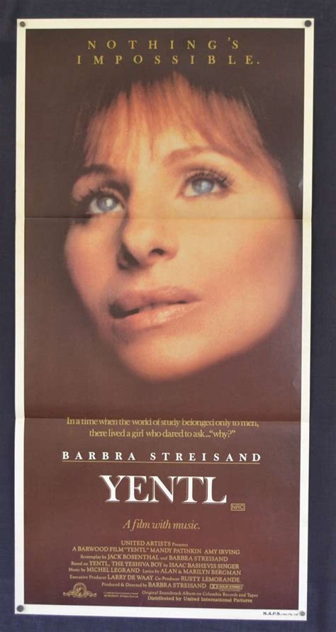 All About Movies - Yentl Movie Poster Original Daybill 1983 Barbara Streisand Mandy Patinkin Amy ...