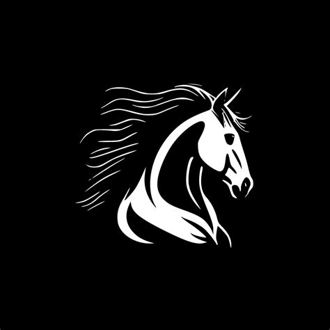 Horse, Black and White Vector illustration 26689298 Vector Art at Vecteezy