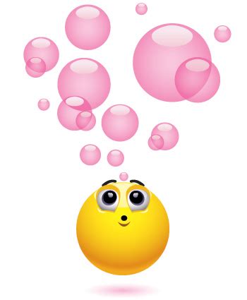 Free Funny Emoticon Facebook: Blowing Bubbles