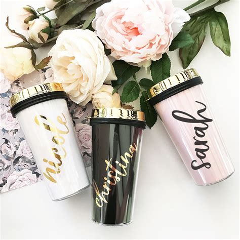 Personalized Gold Travel Tumbler - Gold Lid - Famous Favors