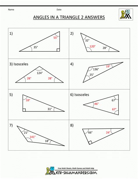 Worksheet Triangle Angle Sum Worksheet Math Worksheets For — db-excel.com