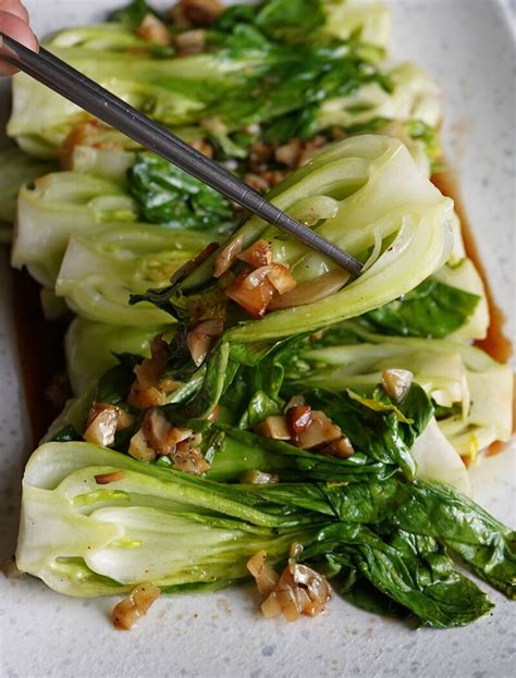 Bok Choy Steamed in Oyster Garlic Sauce – The Skinny Pot