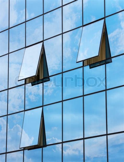 Wall glass skyscraper with reflection ... | Stock image | Colourbox