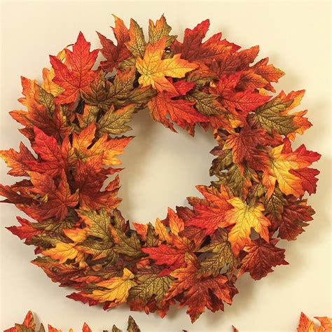 Mission Gallery 24" Mixed Color Maple Leaf Wreath | Maple leaf wreath, Fall leaf wreaths, Leaf ...