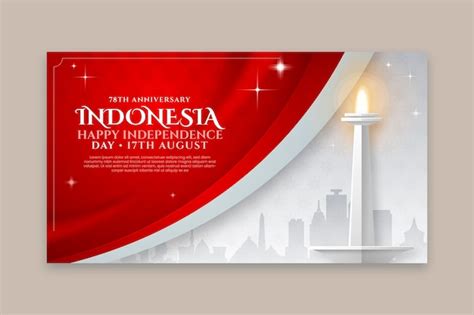 Free Vector | Horizontal banner template for indonesia independence day ...