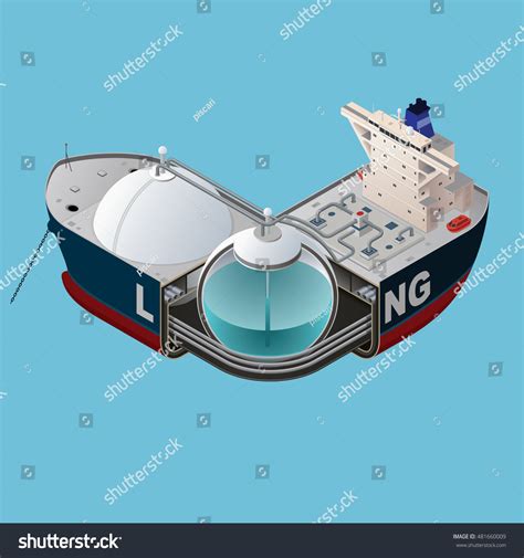 Lng Carrier Isometric Structure Design Merchant Stock Vector 481660009 ...