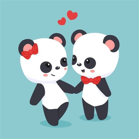 Premium Vector | Cute panda couple valentine's day | Panda illustration, Panda wallpapers, Panda ...