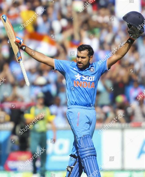 Rohit Sharma Celebrates Raises His Bat Editorial Stock Photo - Stock ...