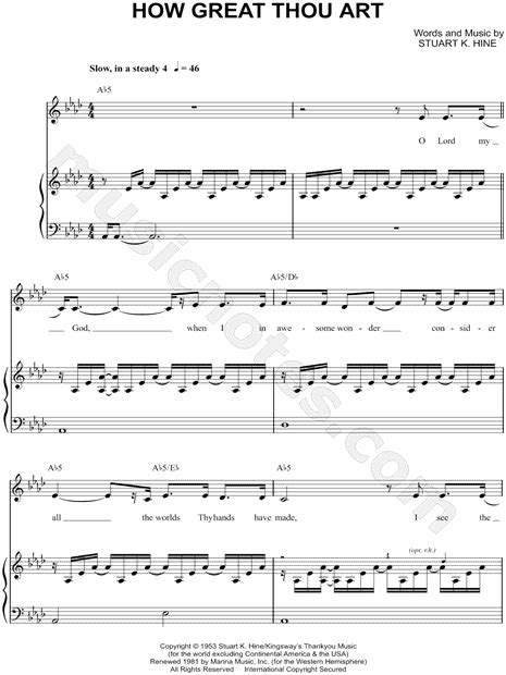 Carrie Underwood "How Great Thou Art" Sheet Music in Ab Major (transposable) - Download & Print ...