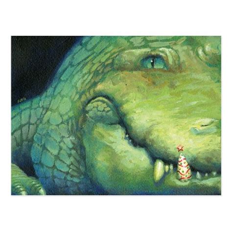 Alligator Christmas Card Postcard | Zazzle