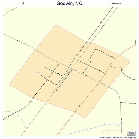 Godwin North Carolina Street Map 3726740