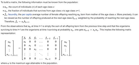 7.3: Leslie Matrix Models - Biology LibreTexts