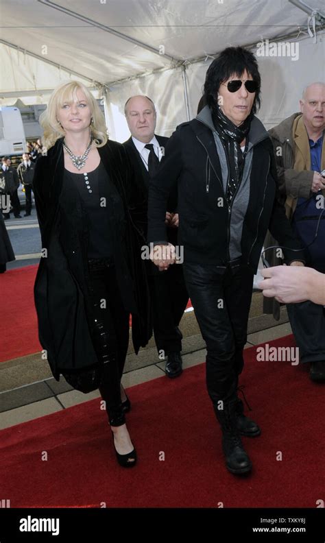 Inductee Jeff Beck (R) and his wife Sandra Cash arrive for the Rock and Roll Hall of Fame ...