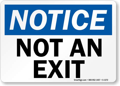 Not An Exit Sign Printable