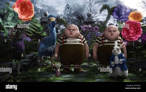 ALICE IN WONDERLAND, from left: Michael Gough as the Dodo, Matt Lucas as Tweedledee and ...