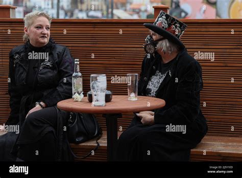 WHITBY, ENGLAND. April 24th 2022. Goths are seen during the Goth ...