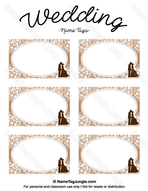 Printable Wedding Name Tags