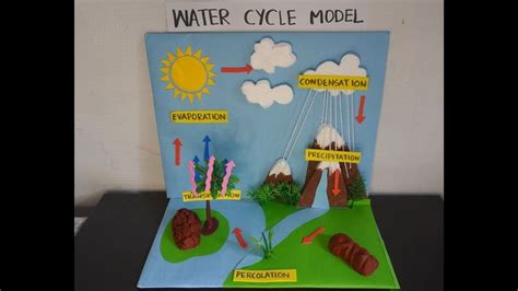 Water Cycle Model 3D School Project | Science Exhibition Model | water cycle model project - YouTube