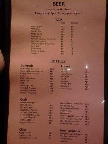List of beers at Leaning Tower | nullrend | Flickr