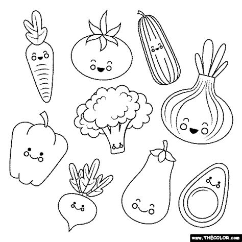 Vegetables Coloring Pages With Names : Count The Fruit And Vegetables ...