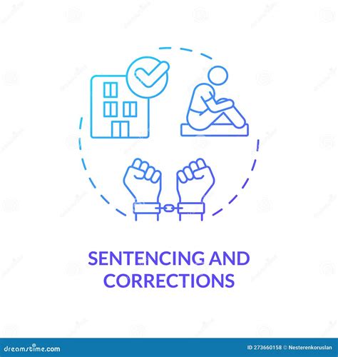 Sentencing and Corrections Blue Gradient Concept Icon Stock Vector - Illustration of legal ...