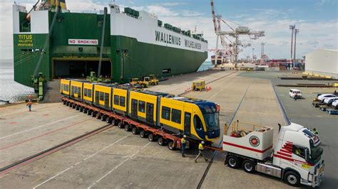 New Gold Coast tram arrives at Port of Brisbane after 26,000km trip ...