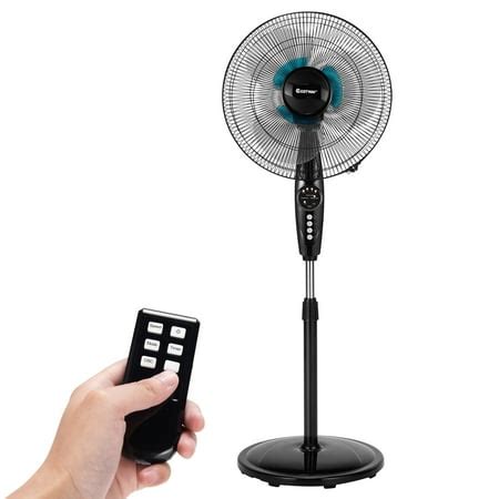 Costway 16'' Adjustable Oscillating Pedestal Fan Remote Control ...