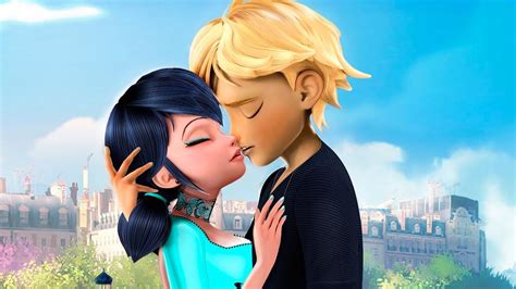 Miraculous Ladybug Anime Marinette And Adrien Kiss