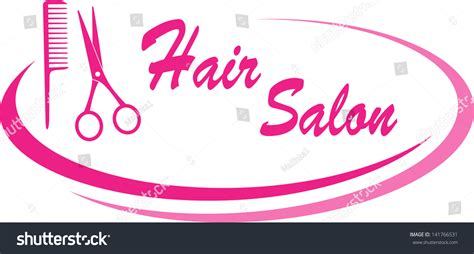 Modern Pink Hair Salon Sign With Design Elements And Text Stock Vector Illustration 141766531 ...