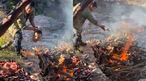 Cartel member hung and burned alive by rivals in Mexico: video