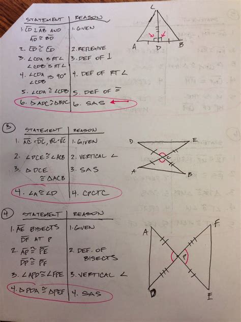 Geometry Worksheets Congruent Triangles Answer Key