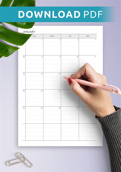 2 Page Monthly Calendar Template - Linzy Phaidra