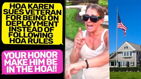 HOA KAREN SUES A VETERAN! Your Honor, make Him Obey! I Am the owner of the Land r/EntitledPeople ...