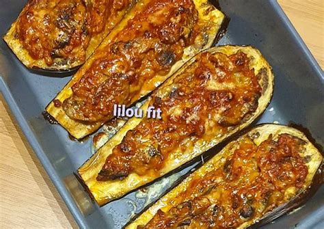 Recette Des Aubergine gratinée aux champignons et hachée végétal | Babecook Livre de cuisine