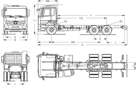 Mercedes-Benz Actros 2011 Blueprint - Download free blueprint for 3D ...