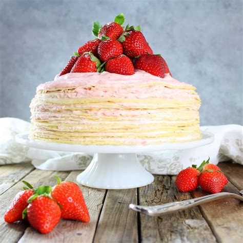 Strawberry Lemon Creme Crepe Cake | Taste And See