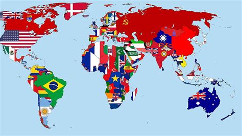 1366x768px, 720P Free download | year, 1930, flags, map, countries, the world with, flags of the ...