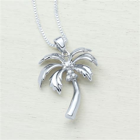 Sterling Silver Diamond Palm Tree Necklace - Landing Company