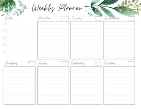 Weekly Planner Printable to Do List - Etsy Singapore