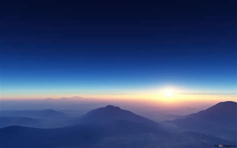 Blue sky sunrise 4K wallpaper download