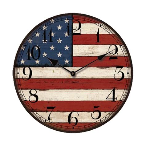 13.3" American Flag Wall Clock | Round wall clocks, Clock, Wall clock