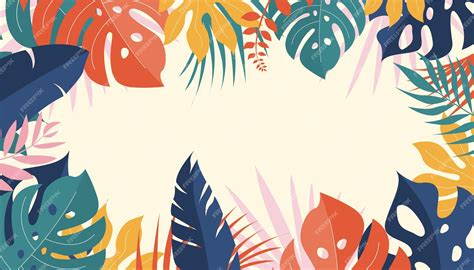 Premium Vector | Tropical summer background with leaves vector illustration