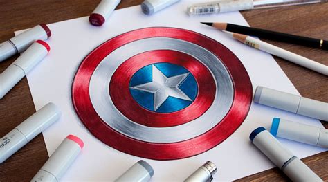 Captain America Shield Drawing at GetDrawings | Free download