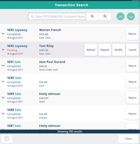 Viewing Transaction Details