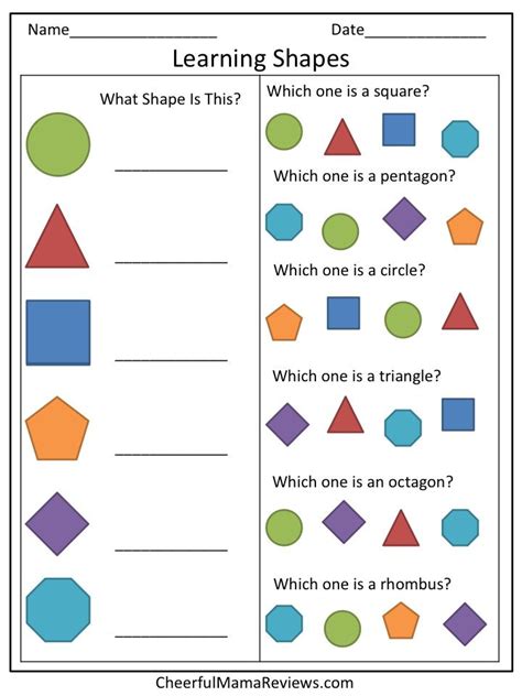 Coloring Pages: Preschool Worksheet Learning Shapes | Toddler Worksheets | Pinterest, preschool ...