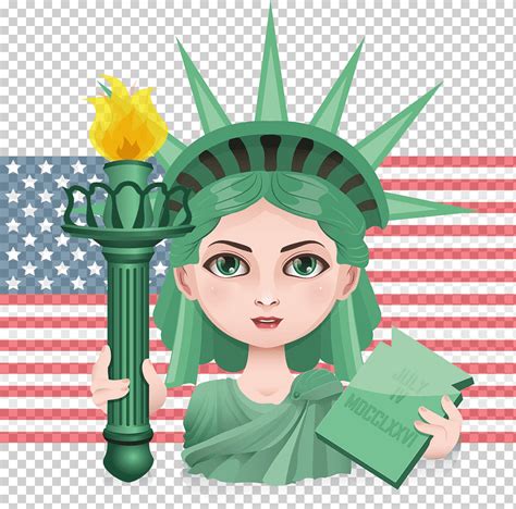 Estatua de la libertad ilustración, diosa americana de la libertad, hierba, Estados Unidos ...