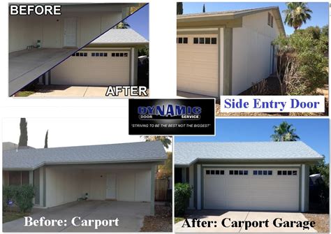 Before & After: Carport Driveway to Carport Garage - Dynamic Door Service - Overhead Garage Door ...