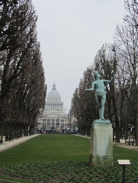 Paris, France - view of the Panthe'on from the Jardins du Luxembourg ...