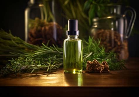 Premium AI Image | Fresh organic rosemary with essential oil