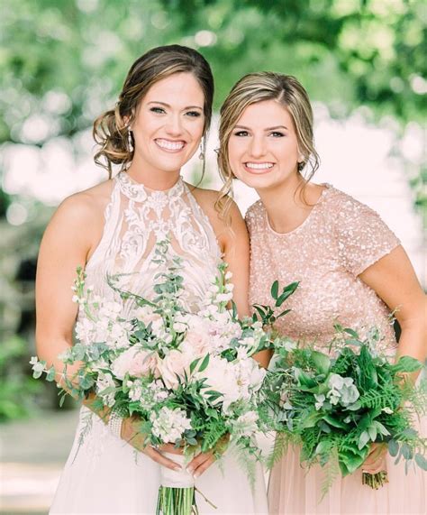 Whitney Bates with her sister-in-law Carlin Bates | Modest bridesmaid dresses, Brides and ...